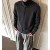Suéter Cárdigan Casual Holgado Retro Americano Top Otoño Unisex Color Sólido Tejido Suave Perezoso Ropa de Abrigo