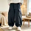 Roupas infantis Zhilai: Nova coleção de outono de 2026 de calças de trabalho de algodão puro para meninos, calças compridas para crianças, calças de primavera e outono para bebês meninos, estilo moderno