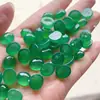 Pendientes de Aro Ovalados para Manualidades con Incrustaciones de Ágata, Base Plana, Anillo Natural Verde Sin Agujero, Colgante Jinhua