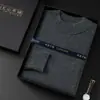 Caixa de Presente Suéter Masculino de Caxemira Gola Meia-Alta Lã Grossa Quente Malha Casual Camada Base Suéter de Caxemira de Cabra Inverno