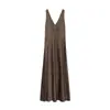 Comercio Exterior Transfronterizo Otoño e Invierno 2025 Nueva Moda Femenina Estilo Europeo y Americano Elegante Ajustado Textura de Satén de Seda Vestido Largo
