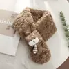 2025 Nuevo Estilo Coreano Lindo Perro de Peluche Bufanda Cruzada para Mujer Otoño e Invierno Cálida y Versátil Protector de Cuello de Moda