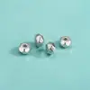 Prata Esterlina S925 Prata Lisa Espaçadores Artesanais Contas de Roda Poligonal Multifacetadas Contas Soltas Contas para Pulseira de Cristal DIY