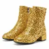 Botas de otoño e invierno transfronterizas de corte bajo con punta redonda, suela de goma, antideslizantes, cremallera lateral, tacón medio, botas para mujer de talla grande, botas de equitación para mujer de comercio exterior