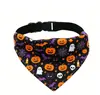Nuevo producto transfronterizo: Bandanas para perros y gatos con temática de fantasmas de Halloween, bonitos pañuelos triangulares para mascotas con diseños impresos personalizables