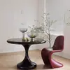 Sillas de comedor apilables estilo nórdico para uso doméstico, sillas de reunión de diseño simple, sillas de respaldo de plástico de moda, sillas Panton, sillas de tocador