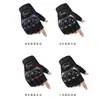 Guantes de moto transfronterizos para hombre, transpirables, de medio dedo, anticaída, antideslizantes, guantes protectores para motociclismo y deportes
