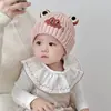 Gorro para Bebé Otoño Invierno Estilo Coreano Lindo Rana Gorro de Punto Unisex Bebé Cálido Lana Gorro Infantil Protección para Orejas