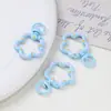 Llavero con Anillo Abierto en Forma de Flor de Ciruelo, Cierre de Resorte, Flor Pintada Colorida, Accesorios de Anillo de Conexión DIY Hecho a Mano, Venta al por Mayor