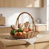 Cestas tejidas para arreglos florales, Cestas de paja, Cestas de ratán, Cestas de mimbre, Cestas de mano para almacenamiento de verduras, Cestas de bambú para recolección de frutas, Cestas de bambú