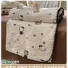 Conjunto de Colcha de Verão Quatro Peças Estilo Fair Isle Desenho Animado, Lavável à Máquina, Colcha Fina de Verão para Crianças, Dormitório de Estudante, Ar Condicionado
