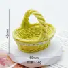 Cesta tejida portátil simulada, Cesta de pan de encaje, Decoración de escena en miniatura, Juguete de comida creativo, Material para imán de nevera DIY