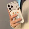 Adequado para iPhone 18 Pro, capa de desenho animado de cobertura total, 18 Pro Max, novo design divertido com um ursinho de pelúcia de boca grande