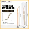 Pinzas para Pestañas Injertadas de Alta Densidad Floridas Acero Inoxidable Rizador de Pestañas Portátil Clip de Pluma Dorada Clip de Delfín Herramienta de Belleza para Pestañas