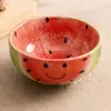 Tazón de Sandía con Cara Sonriente Pintado a Mano de Fábrica Cerámica Color Bajo Esmalte Tazón para Yogur Uso Personal Tazón para Fideos Tazón para Avena Casero Tazón para Arroz