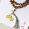 Seda Dourada Nan Sândalo Multi-Círculos Estilo Antigo Multi-Círculos Franja Pulseiras de Contas Masculinas e Femininas Novo Estilo Chinês Contas de Rosário