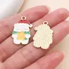 30 accesorios para joyería DIY: Árbol de Navidad de dibujos animados estilo gota de aceite, muñeco de nieve, Papá Noel y campanas como colgantes de regalo hechos de aleación de zinc