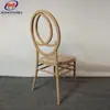 Silla de Comedor de Aleación de Aluminio al por Mayor Personalización Imitación Madera Plana Tubo Boda Silla de Boda Siete Postes Metal Fénix Silla de Bambú