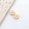 Areia com preservação de cor, óleo de gota de ouro, flor de pêssego, flor de cinco pétalas, flor de cerejeira, através do orifício, contas de transferência, pulseira diy, colar, pulseira, material frisado