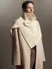 Braga de Punto Irregular para Mujer, Nuevo Jersey de Cuello Alto Otoño e Invierno, Bufanda Chal en Capas, Grueso