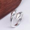Zhen Rong ebay Anillo de Apertura en Forma de Serpiente con Baño de Plata S925 Más Vendido Suministro Transfronterizo Anillo de Dedo de Moda Europea y Americana para Hombres y Mujeres