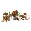 Tobogán Combinado de Madera Gruesa para Niños, Equipo de Juego Multifuncional para Jardines de Infancia, Comunidades y Parques