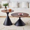 Mesa de café de madera maciza estilo crema para sala de estar, hogar, apartamento pequeño, moderna simple, celebridad de internet, lujo ligero, estilo Wabi-Sabi, mesa de café redonda
