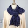 Bufanda de Mujer Nueva de Primavera Pequeño Twist Todo Fósforo Color Caramelo Arrugado Bufanda Elegante Hilo de Bali Chal Liso