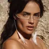 Cadena Facial de Borla de Plumas Más Vendida en Europa y América, Accesorios para Orejas con Colgante de Cristal de Moda Bohemia para Mujeres Cadena Facial