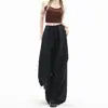 Pantalones Cargo Casuales Sueltos de Streetwear de Nicho para Mujer Caqui Cintura Alta Adelgazantes Nuevos Delgados Pierna Ancha Secado Rápido Pantalones Paracaidistas