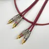 2Rca a 2Rca con Blindaje Amplificador Reproductor de Alta Definición Cable de Loto de Dos a Dos Cuatro Cabezas Cable de Audio AV de 2 a 2