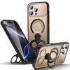Adecuado para Funda de Teléfono con Soporte Magnético Giratorio de 17 Anillos para Apple, Funda Protectora Giratoria para iPhone 16, Funda Dura Anticaídas 15