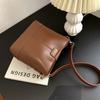Estilo Mori Costuras Simples Moda Bolso de Gran Capacidad 2022 Nuevo Estilo Occidental Casual Texturas Bolso Balde Un Hombro