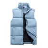 Chaleco de Algodón Acolchado Simple con Cuello Alto para Otoño e Invierno, Sin Mangas Unisex Color Sólido Versátil Abrigo Cálido