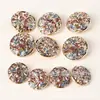 Botões metálicos vintage vazados com gotas de óleo e design floral cravejado de diamantes, botões redondos para casacos trench, suéteres e cardigãs