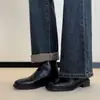Botines Gruesos de Tacón Cuadrado Retro para Mujer 2026 Estilo Nuevo, Elegantes, Versátiles y Atractivos, Botas Estilo Británico, Botines Chelsea
