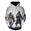 Comercio electrónico transfronterizo Europa y Estados Unidos nuevo Assassin's Creed impresión 3D moda chalecos holgados con capucha para parejas fabricantes suministro directo