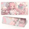 Alfombrilla de ratón bidimensional, Almohadilla de juego de dibujos animados más vendida para eSports, Almohadilla de teclado para niños y niñas, Linda almohadilla de escritorio rosa extragrande