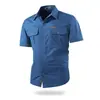 Camisa de Manga Larga para Hombre de Trabajo de Otoño Primavera de Venta Caliente Ropa de Trabajo de Algodón Casual Holgada Camisa Versátil para Exteriores Camisa Lavada para Hombre
