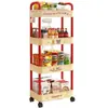 Carrito con Ruedas de 3 Niveles Estante de Almacenamiento para Baño Estante Móvil de Almacenamiento para Snacks de Piso para Sala de Estar Estante de Almacenamiento de Múltiples Niveles