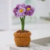 Ramo de Planta en Maceta Flor de Rosa Tejida a Mano Crochet DIY Paquete de Materiales de Hilo Crochet Tejido a Mano Producto Terminado Regalo Hecho a Mano