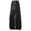 Calça Paratrooper Workwear Americano Masculina Estilo Montanha Tecido Funcional de Secagem Rápida Solta Reta Casual Perna Larga Calça Longa Primavera Outono