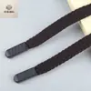 Cordón Plano de Poliéster-Algodón de 1 cm, Cordón de Capucha Colorido, Cordón Versátil para Cintura Casual, con Colgante de Metal, en Stock para Envío Inmediato