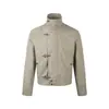 Chaqueta de Trabajo Casual Retro Cleanfit para Otoño e Invierno para Hombres y Mujeres Botón de Langosta Corte Corto Cuello Alto Americano Moderna
