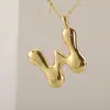 Venta Caliente Transfronteriza 18K Liso Lindo Versión Q Gordito Burbuja Colgante Alfabeto 26 Letras Estilo Minimalista de Nicho