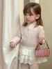 Camiseta Interior para Niña con Rodillos Grandes y Pequeños, 25 Otoño Profundo e Invierno Nuevo, Camiseta de Forro Polar Integrada de Cuello Medio, Color Sólido, Dobladillo de Encaje
