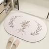 Alfombrilla de suelo de barro de diatomeas para baño estilo pintura al óleo de lujo ligero, absorbente, secado rápido, antideslizante, alfombrilla de suelo para baño, felpudo para entrada del hogar