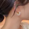 Pendientes de Aro de Perla de Nuevo Estilo Transfronterizos, Pendientes Populares de Alta Gama para Mujer, Pendientes Retro Exquisitos y Únicos