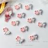 Nuevo paquete de material para joyería de uñas en polvo blanco de dibujos animados, joyería de uñas de lazo de ensueño luminoso, accesorios para uñas de oso