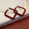 Pendientes Redondos de Rombos con Estampado de Leopardo Flocado Pendientes Retro Maillard Europeos y Americanos Fábrica de Pendientes de Nicho de Gama Alta